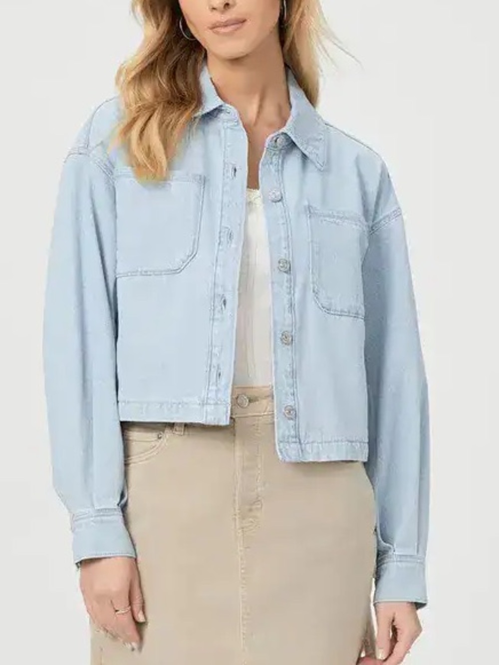 PAIGE Light Blue Connor Oversized Denim Jacket